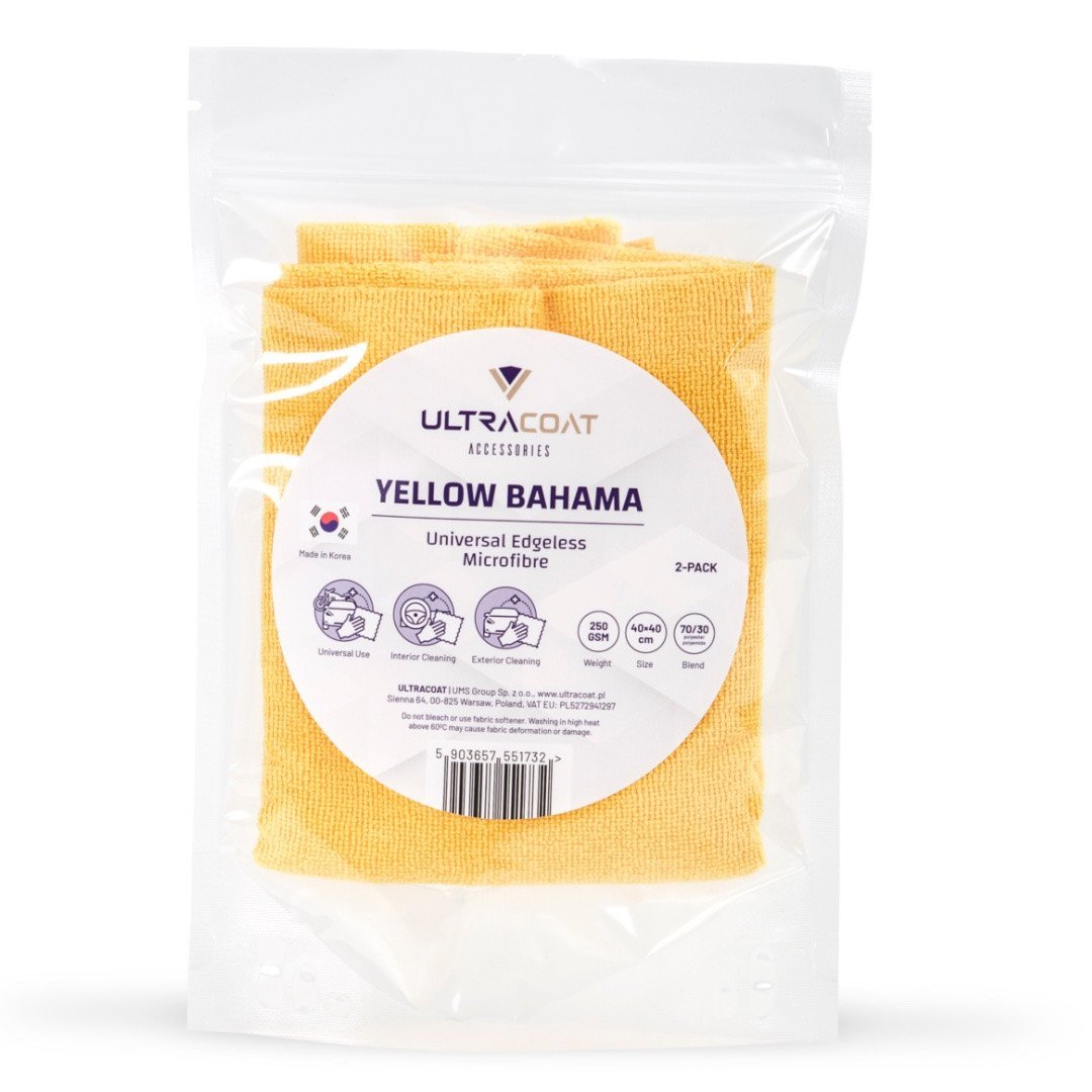 Yellow Bahama - 250 GSM Microfibre Cloth 2- pack